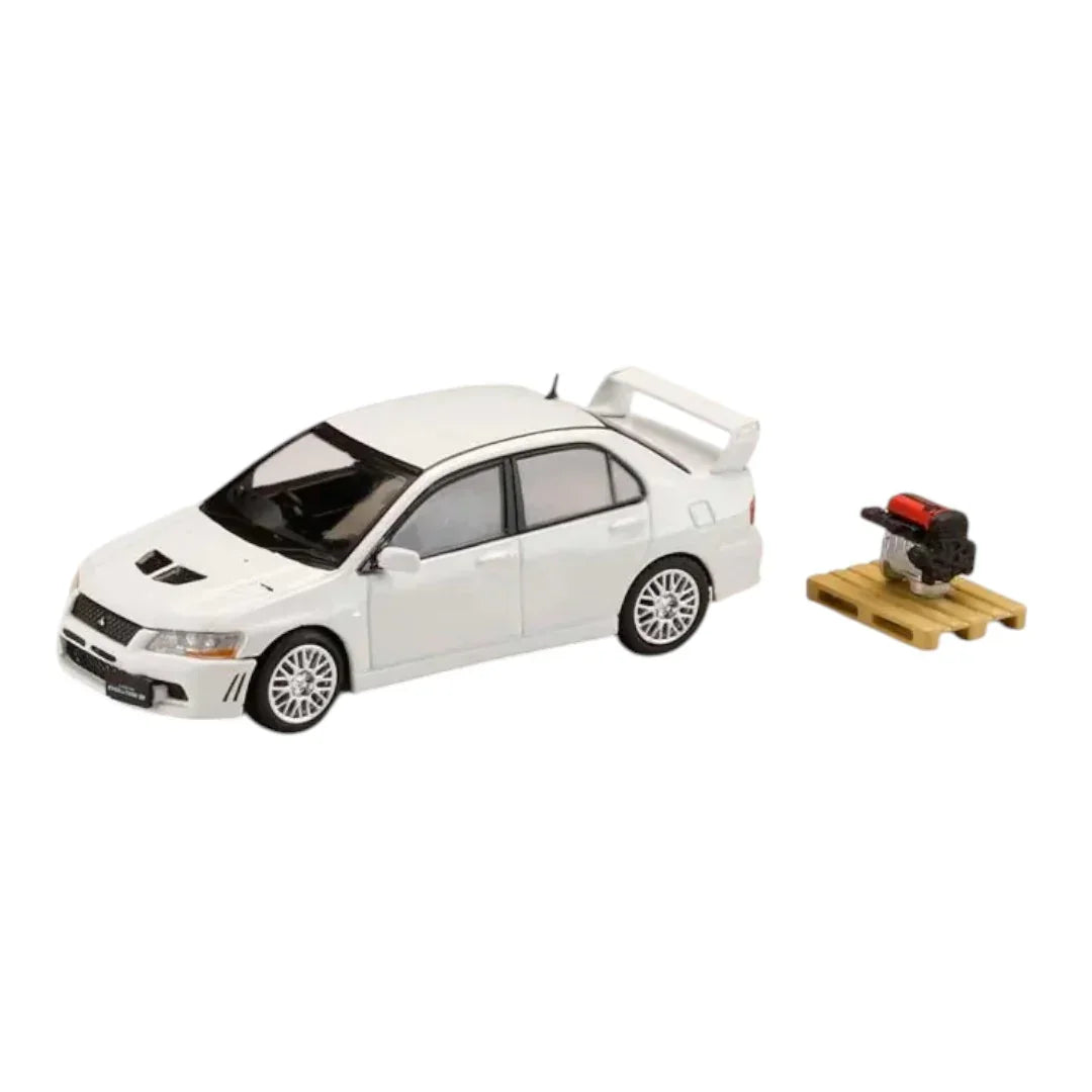 1:64 HJ64 Hobby Japan MITSUBISHI LANCER GSR EVOLUTION 7 With Engine White HJ641054W - Jaiman Toys