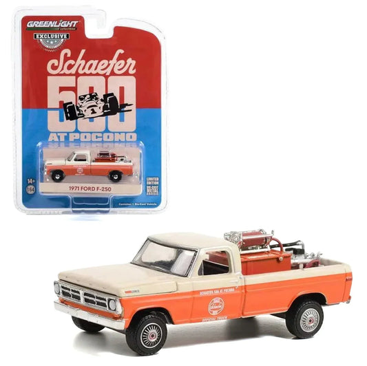 Greenlight Hobby Exclusive 1:64 – 1971 Ford F-250 “Schaefer 500 at Pocono” Official Truck | Die-Cast Collectible Model