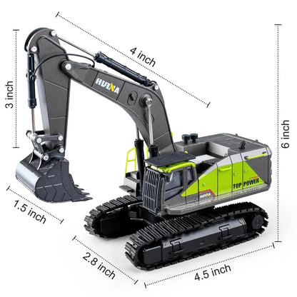Huina 1661 1:18 RC Excavator | Full-Function Remote Control Construction Digger Toy