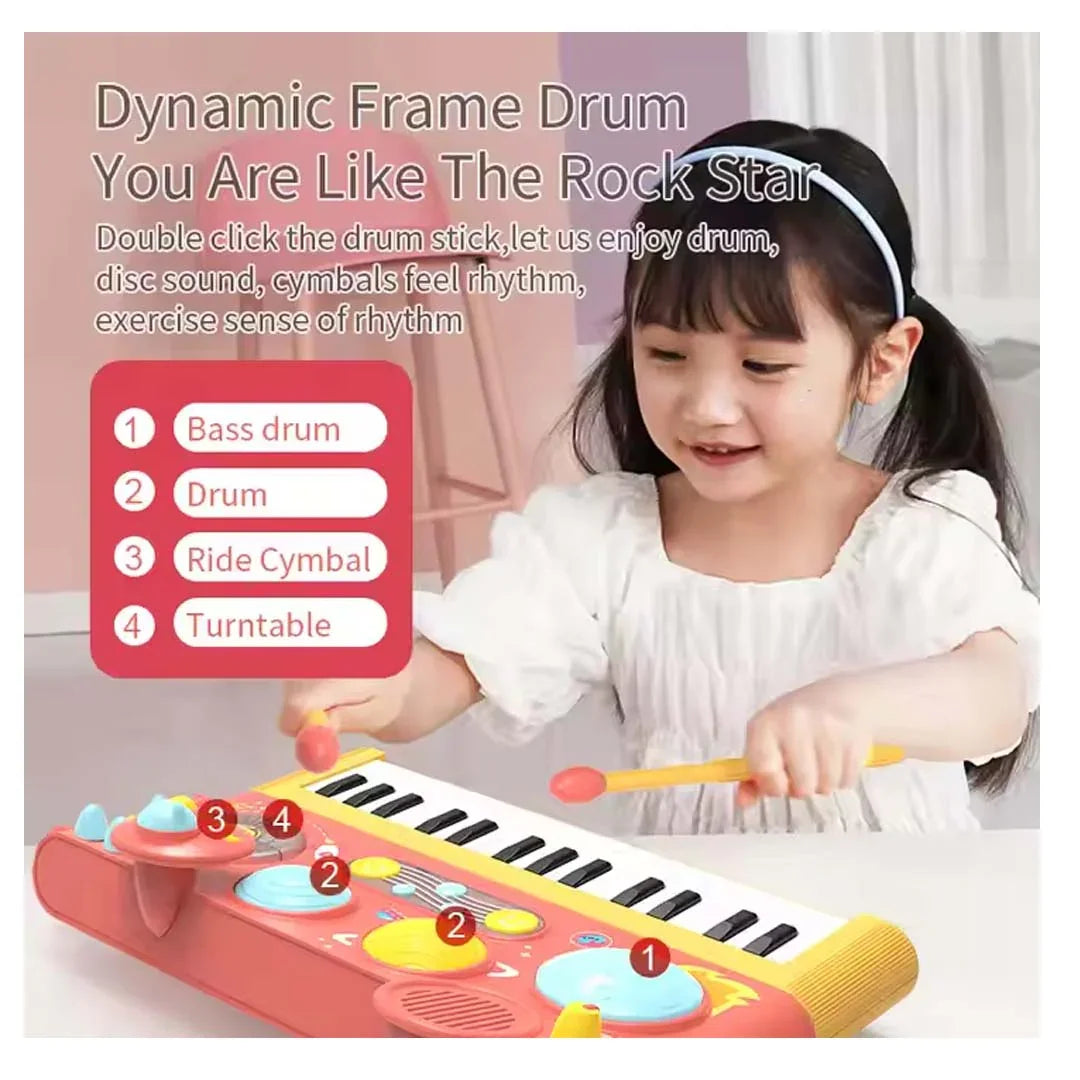 Early Learning Piano Keyboard Toy Infant Toys – Electronic Music Set with Microphone, Lights & Educational Modes for Kids & Toddlers - Jaiman Toys