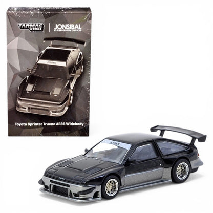 Tarmac Works GLOBAL64 1:64 Toyota Sprinter Trueno AE86 Widebody Black/Grey Diecast Model Car (T64G-060-BG) – Jonsibal Designworks