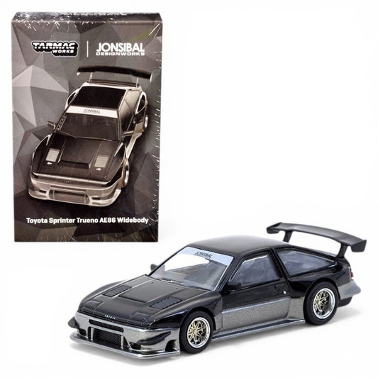 Tarmac Works GLOBAL64 1:64 Toyota Sprinter Trueno AE86 Widebody Black/Grey Diecast Model Car (T64G-060-BG) – Jonsibal Designworks