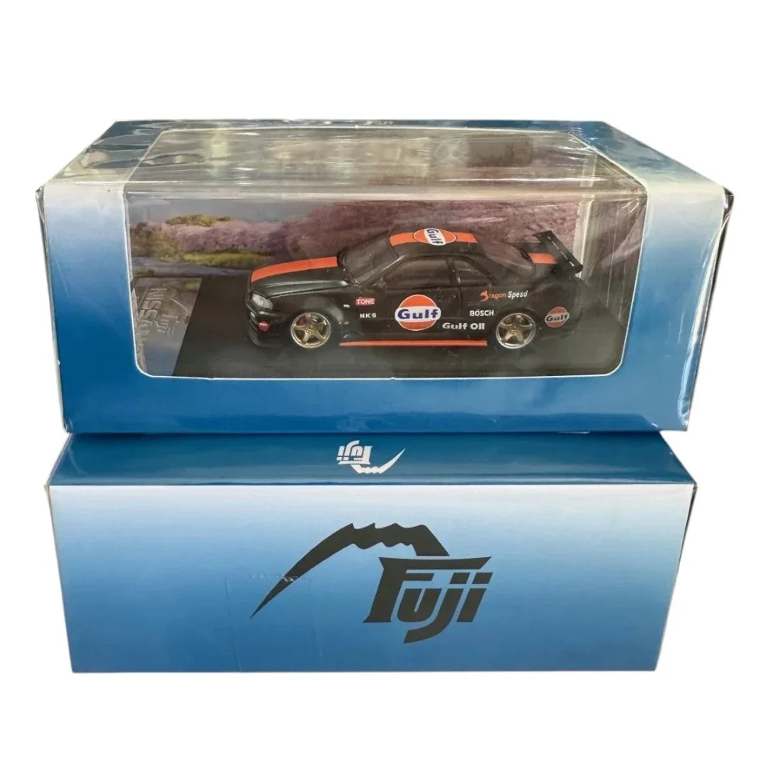 NISSAN SKYLINE GT-R BLACK GULF DIECAST CAR BY FUJI MODEL - Jaiman Toys