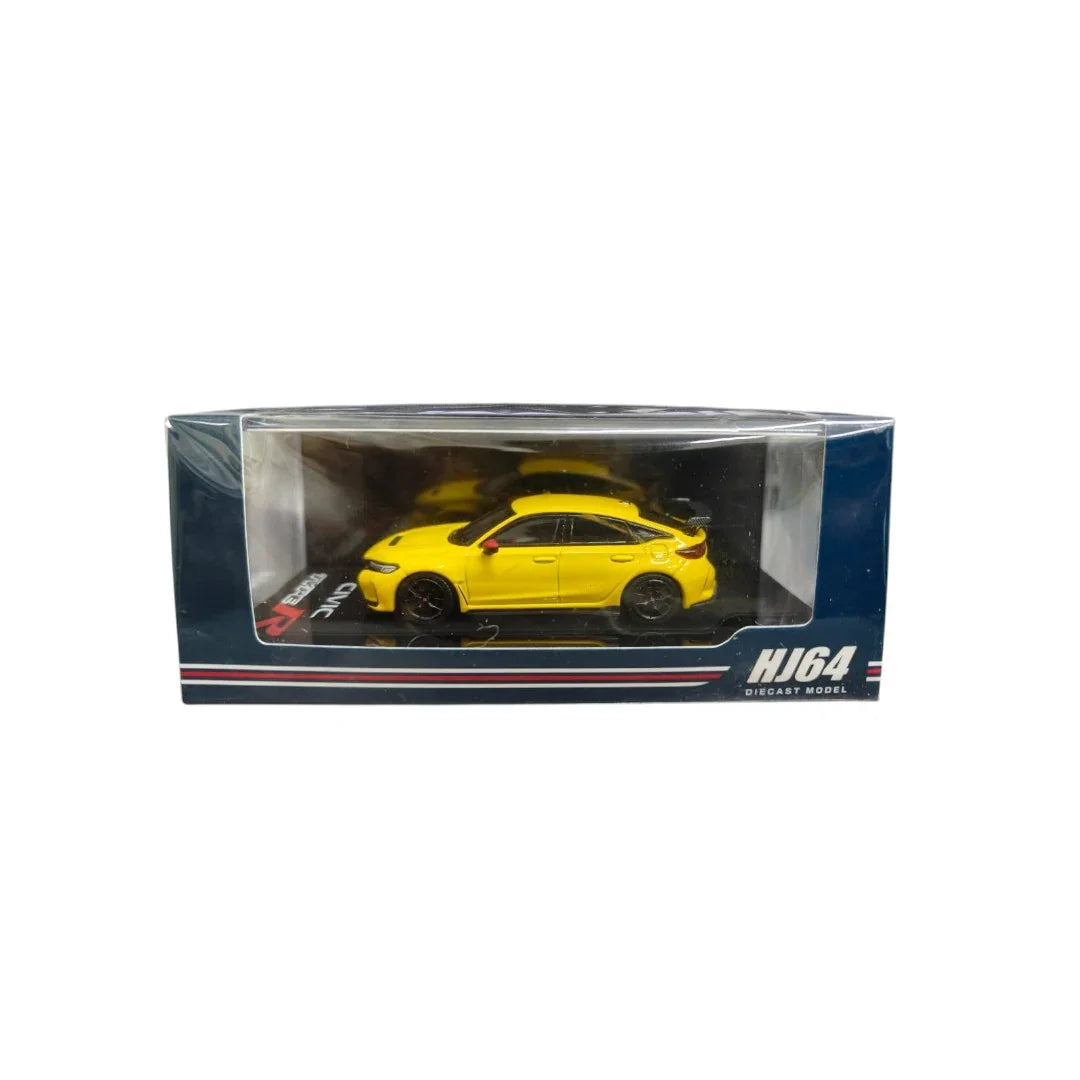 1:64 Hobby Japan HJ642063Y Honda Civic Type R (FL5) Die-Cast Model Car – Yellow - Jaiman Toys