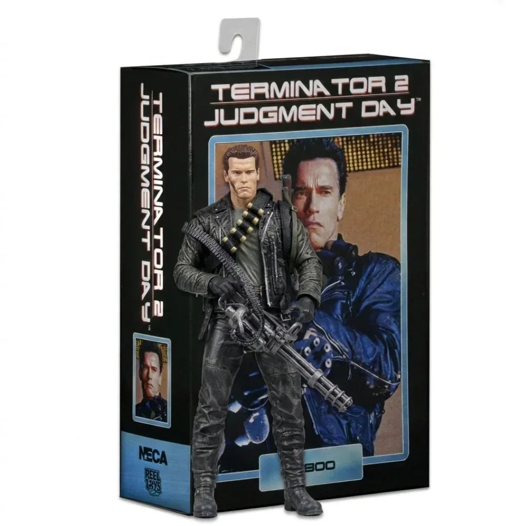 Terminator 2 T-800 Judgment Day 7-Inch Action Figure – Collectible with Interchangeable Faces, 3 Guns, Bullet Bag & Grenade Belt