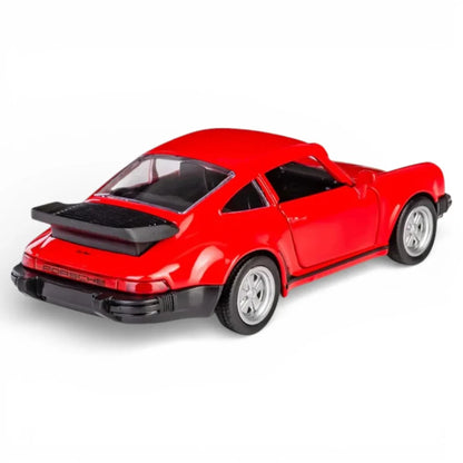RMZ City 1:36 Porsche 911 Turbo 3.3 Die-Cast Car | Pull Back & Go | Openable Doors | Red / Blue