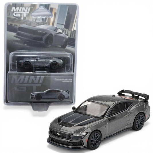 Mini GT 1:64 Blister Pack Ford Mustang Dark Horse 2024 Carbonized Gray Diecast Car – Detailed Collectible Model (Copy)