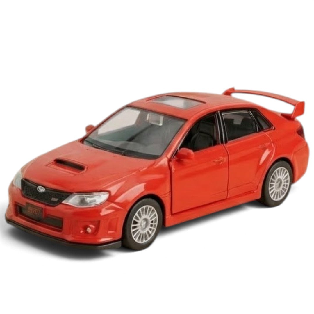 RMZ City Subaru WRX STI 1:32 Scale Die-Cast Model Car - Sports Sedan Collectible with Opening Doors, Pull-Back Action – 2 Colour Variants
