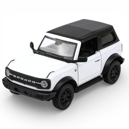 RMZ City 1:36 Ford Bronco Badlands 2dr Diecast Car Model – White | Openable Doors, Sound & Light