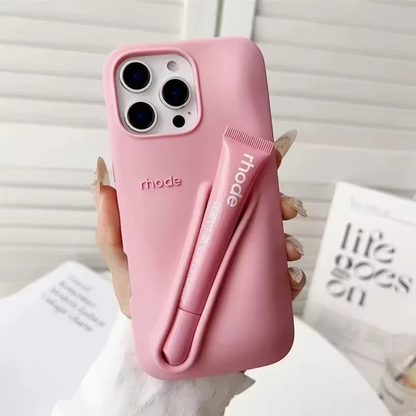Fall Lip Case for iPhone 14, 15 & 16 Series – Soft Silicone Phone Cover with Lip Balm Included