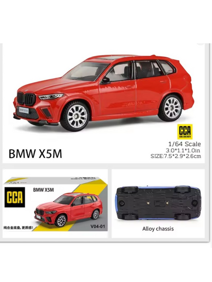 CCA 1:64 BMW X5M V04-01 Die-Cast Model Car | Red BMW Performance SUV Miniature with Detailed Interior, Sunroof & Alloy-Style Wheels | Premium Collectible