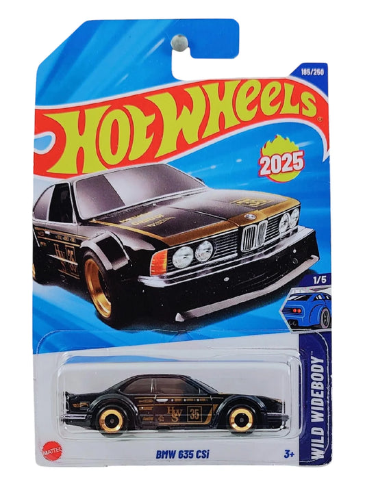 Hot Wheels 1:64 Scale 5-Car Diecast Set – BMW 635 CSi, Boom Car, VW T3 Custom, Tesla Cyberquad & Punk Rod