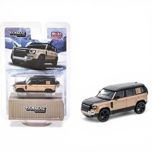 Tarmac Works GLOBAL64 1:64 Land Rover Defender 110 Brown Metallic Diecast Model Car – MiJo Exclusives Special Edition