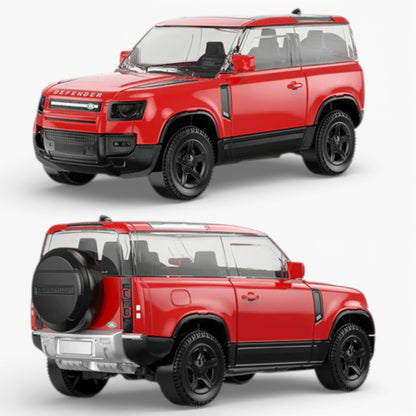RASTAR 1:24 Scale Land Rover Defender 90 Diecast Model Car – Red SUV | Premium Metal Collectible with Opening Doors