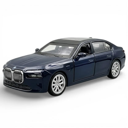 MSZ 1:47 BMW i7 Die-Cast Model Car – Blue | Pull Back, Openable Doors (67733)