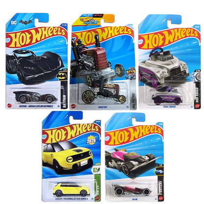 Hot Wheels 1:64 5-Car Diecast Collector Set – Batman Arkham Asylum Batmobile, RD-06, Honda e, Pedal Driver & Dragtor