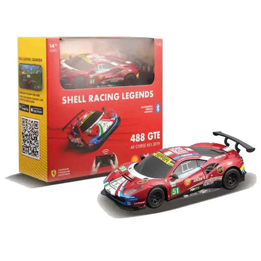 Bburago Shell Racing Legends – Ferrari 488 GTE by Bburago | 1:41 Bluetooth RC Car – Smartphone Controlled - Jaiman Toys