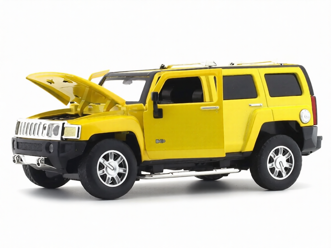 MSZ 1:24 Hummer H3 Die-Cast Model SUV with Openable Parts | With 2 Variants Red/Yellow