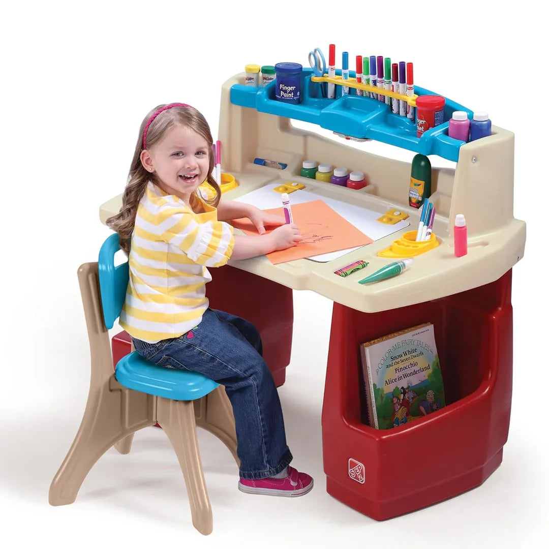 Step2 Deluxe Art Master Desk – Kids Art & Craft Workstation - Jaiman Toys