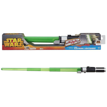 Star Wars Rebels Yoda Electronic Lightsaber Extends Over 11/2 feet Long Green