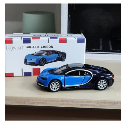 Bburago Bugatti Chiron Blue 1:64 Die-Cast Metal Model Car