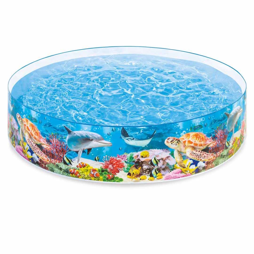 Intex 58472 Coral Reef Snapset Pool 8 Feet – Hard Side Kids Outdoor Garden Swimming Pool