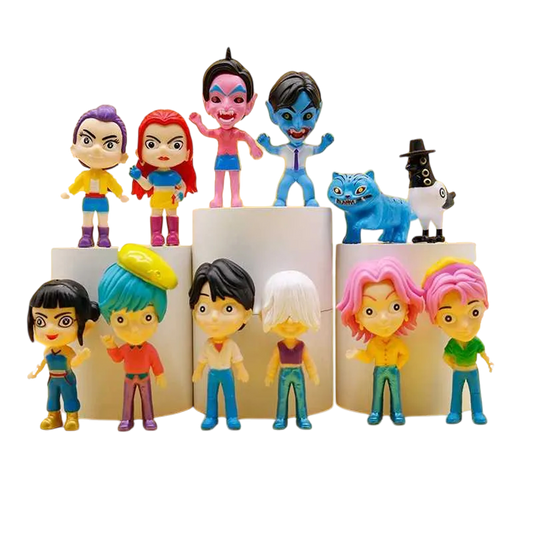 K-Pop Demon Hunters Mini Figures Set | 12-Piece Warrior & Demon Dolls | 10 cm Collectibles