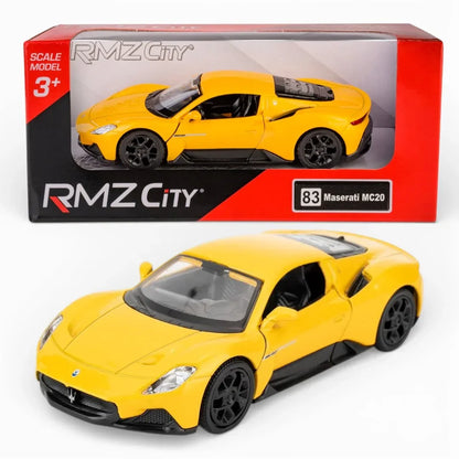 RMZ City 1:36 Maserati MC20 Die-Cast Car – Red | Openable Doors, Pull-Back Action