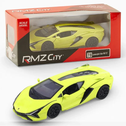 RMZ City 1:36 Lamborghini Sián FKP 37 Die-Cast Car – Red | Openable Doors, Pull Back & Go