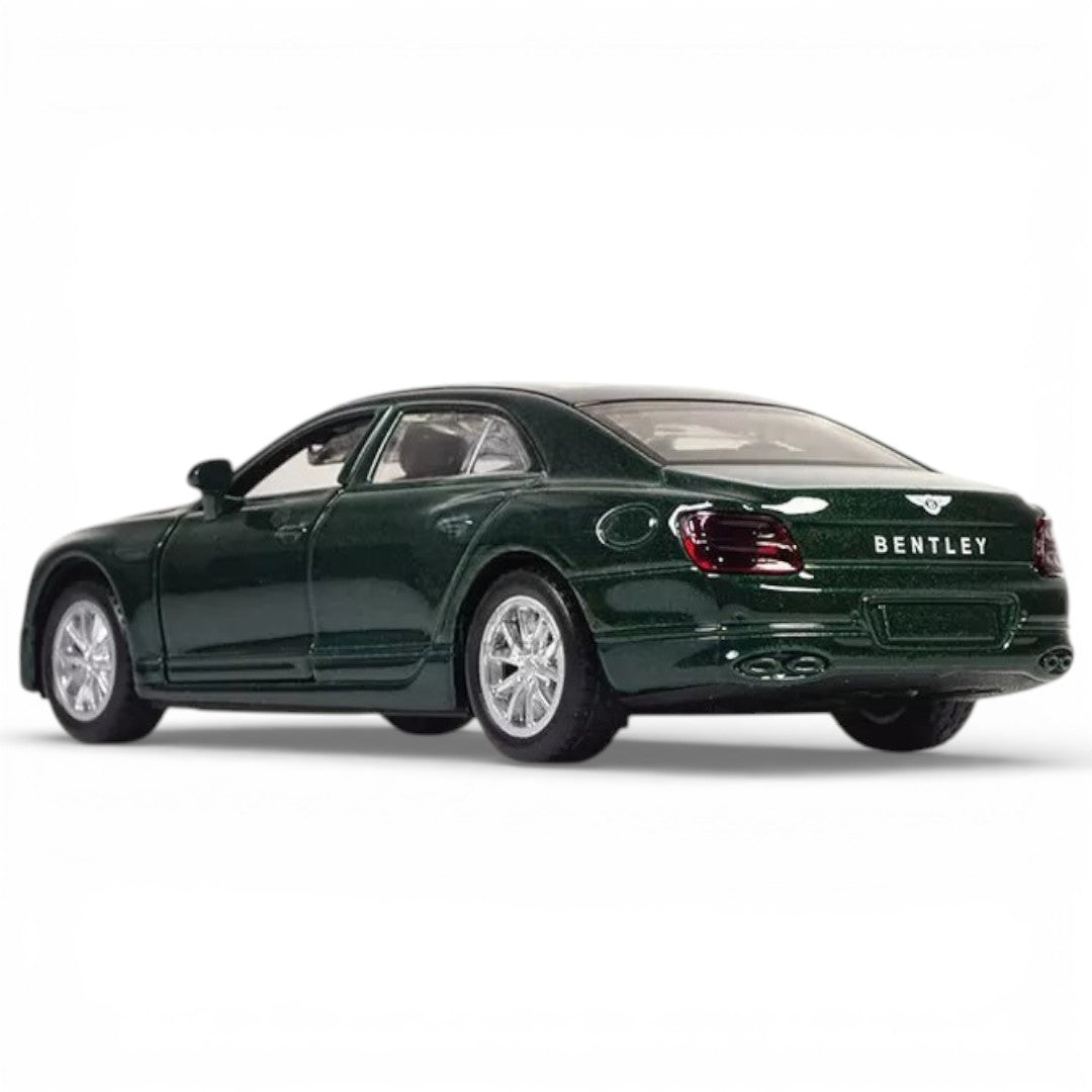 MSZ 1:47 Bentley Flying Spur Hybrid Die-Cast Model Car – Green | Pull Back, Openable Doors (67730)