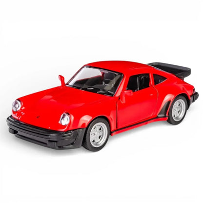 RMZ City 1:36 Porsche 911 Turbo 3.3 Die-Cast Car | Pull Back & Go | Openable Doors | Red / Blue