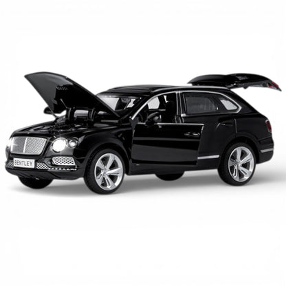 MSZ 1:32 Bentley Bentayga Die-Cast Model Car – Black|Pull Back, Openable Doors, Light & Sound (68369)