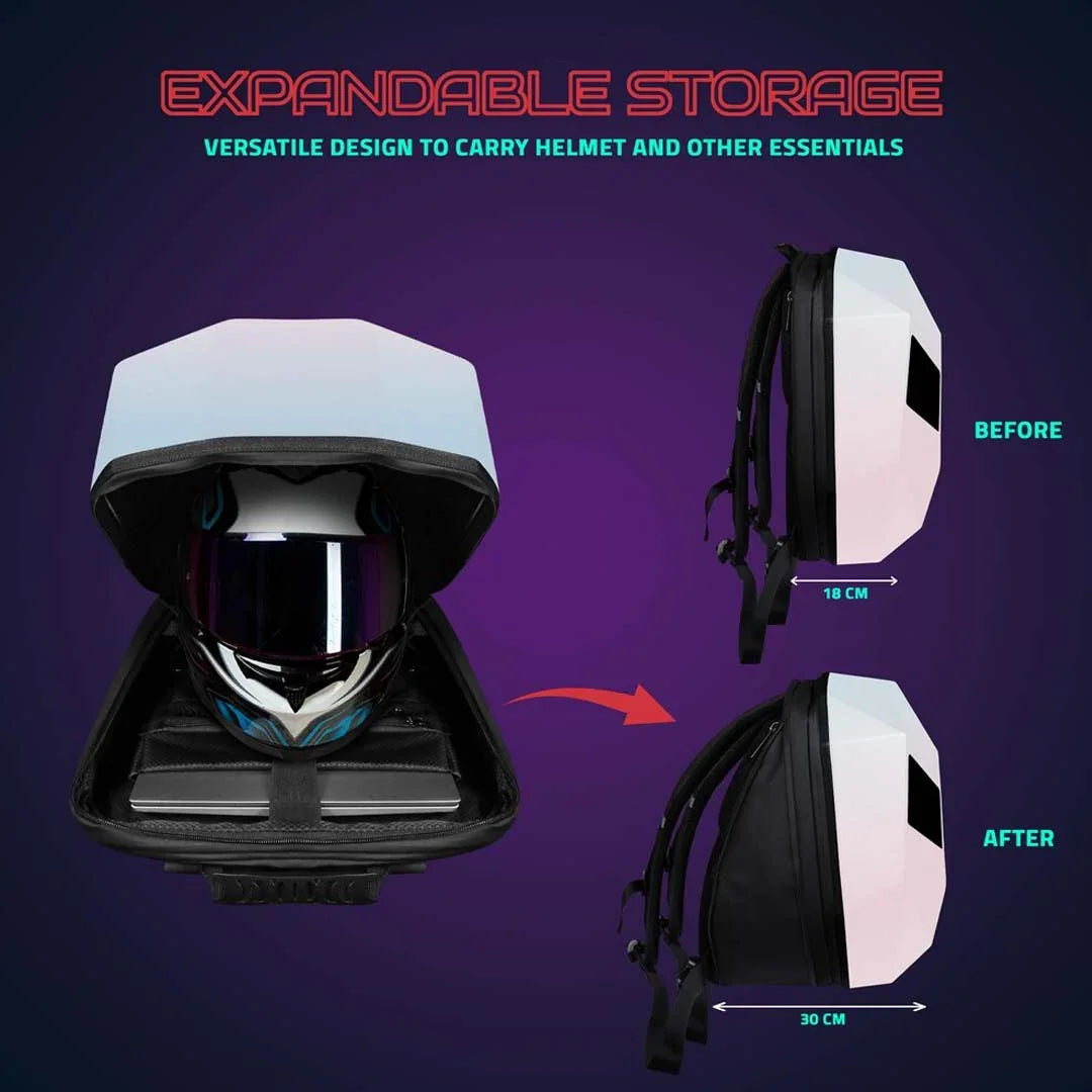 Hookaba Eye Rover LED Biker Backpack – Hard Shell, Waterproof, 15.6” Laptop - Pink - Jaiman Toys