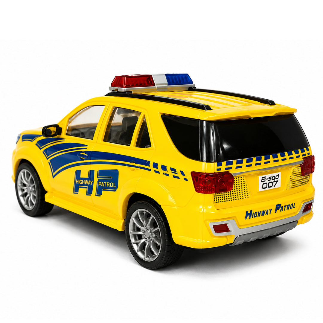 Emergency Squad Fortura Highway Patrol Police SUV Toy Car | Friction Powered Police Vehicle with Free-Rolling Wheels for Kids | BGX