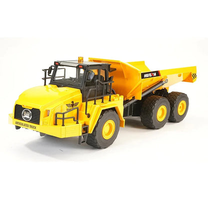 Huina 1:16 RC Articulated Dump Truck | 11-Function Remote Control Tipper Lorry with LED Lights