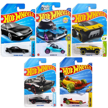 Hot Wheels 1:64 Scale 5-Car Set – '98 Honda Prelude, Decidedly Go, Polestar TRX, Rodger Dodger & Street Wiener