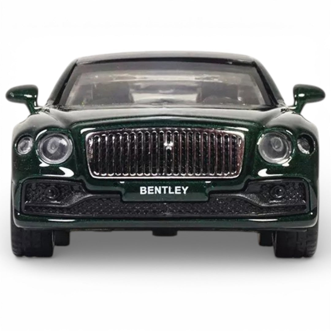 MSZ 1:47 Bentley Flying Spur Hybrid Die-Cast Model Car – Green | Pull Back, Openable Doors (67730)