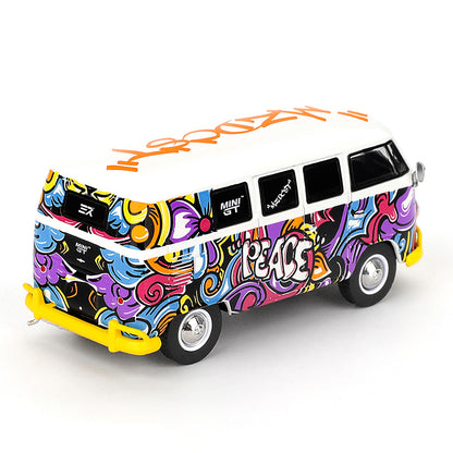 MINI GT 1:64 Volkswagen T1 Microbus Mizu Design Diecast Model Van | Premium Collector Edition with Display Box