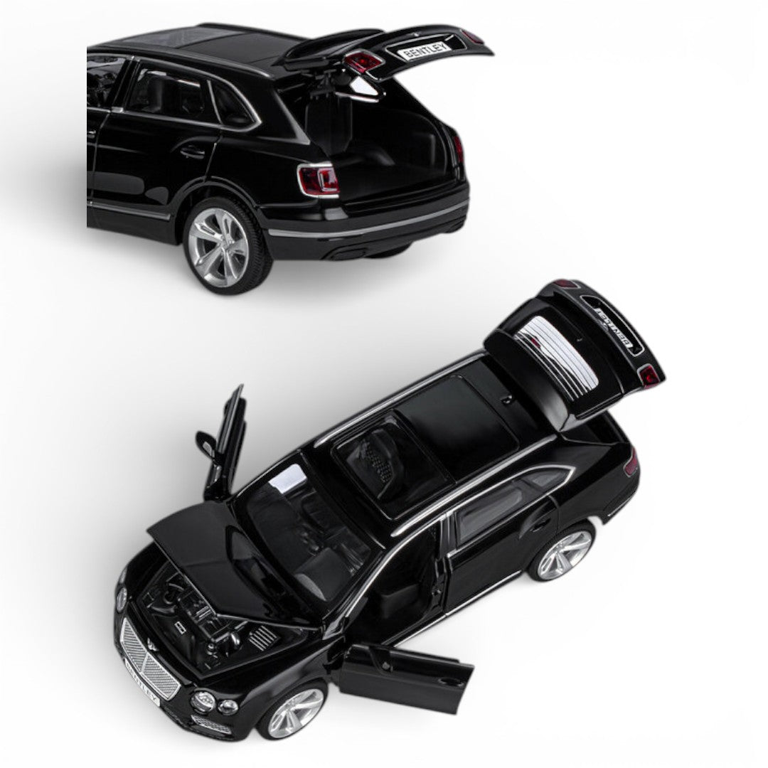 MSZ 1:32 Bentley Bentayga Die-Cast Model Car – Black|Pull Back, Openable Doors, Light & Sound (68369)