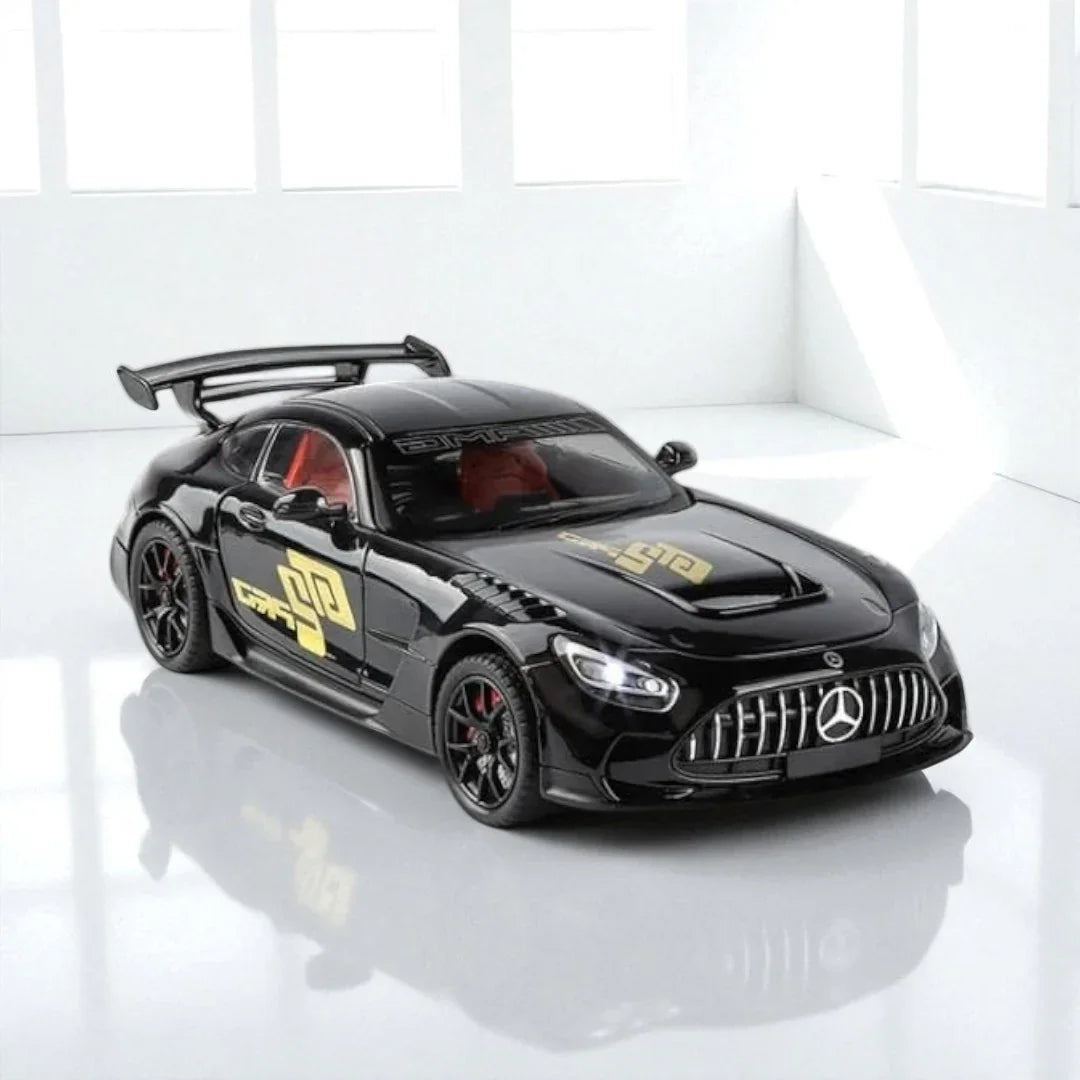 Joy Junction 1:24 Mercedes AMG GT2 PRO Die-Cast Car Model – Black Finish | Openable Doors, Pull-Back Action, Lights & Sound (JJ271) - Jaiman Toys