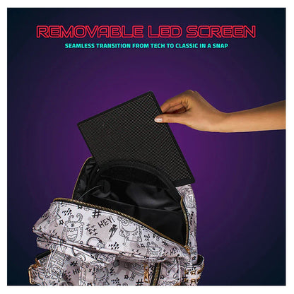 HOOKABA Dazz Roll Women’s LED Backpack – App-Controlled Pixel Display, Stylish Waterproof Bag (14L) - Gray - Jaiman Toys