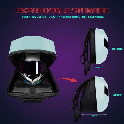 Hookaba Eye Rover LED Biker Backpack – Hard Shell, Waterproof, 15.6” Laptop - Blue - Jaiman Toys