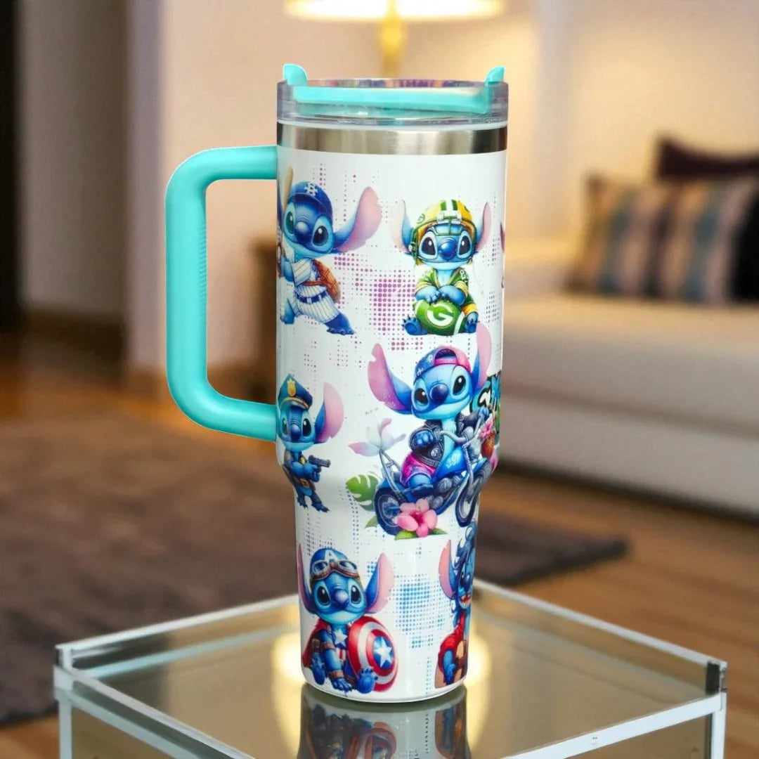 Stanley Stitch Travel Mug – 20 oz Stainless Steel Insulated Cup with Handle - Jaiman Toys