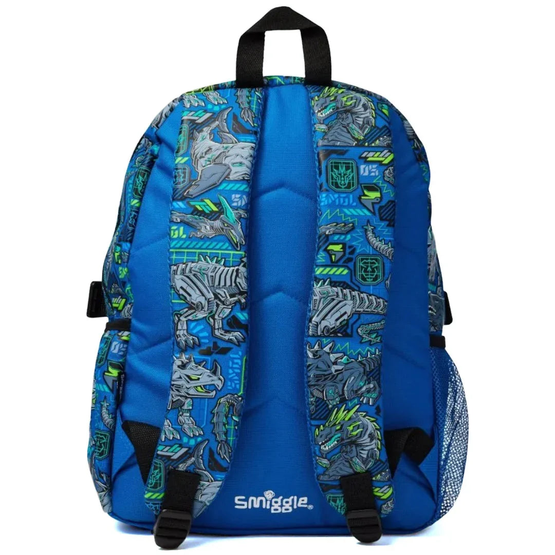 Smiggle Classic Dinosaur Backpack – 16-Inch Compartment | Multi-Pocket School Bag with Dual Bottle Holders