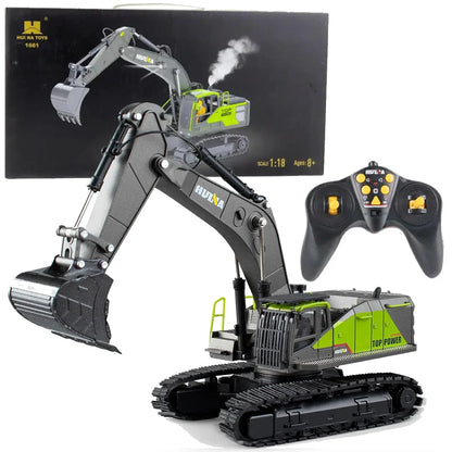 Huina 1661 1:18 RC Excavator | Full-Function Remote Control Construction Digger Toy