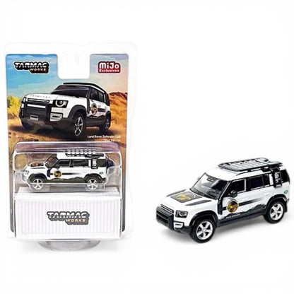 Tarmac Works 1:64 Land Rover Defender 110 Metallic White/Black Diecast Model Car – MiJo Exclusives (T64G-020-TREK)