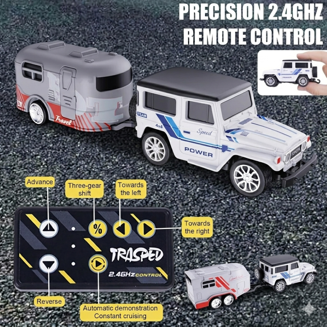 Trasped 1:64 Mini RC Off-Road Car – Pocket Size Remote Control SUV with App Control, 2.4GHz Controller & Rechargeable Battery (5 Colors)