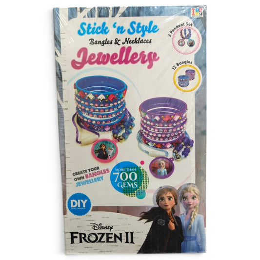 Disney Frozen II Stick ’n Style Bangles & Necklaces Jewellery DIY Craft Kit for Girls | 700+ Gems Creative Fashion Accessory Set