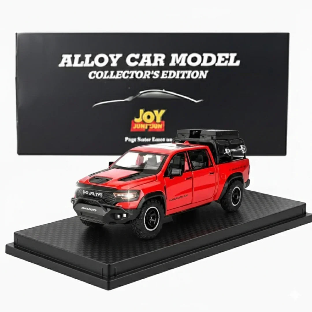 Coche De Juguete Pull-back Dodge Ram Mammoth En Aleación De Zinc, Con Sonido Y Luces, Abre Puertas Y Capó, Ideal Para Niños De 3 Años En Adelante
