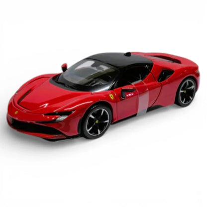 Bburago 1:24 Scale Ferrari SF90 Stradale Diecast Car Model – Official Licensed Collector’s Edition | Premium Red Alloy Sports Car (14+)